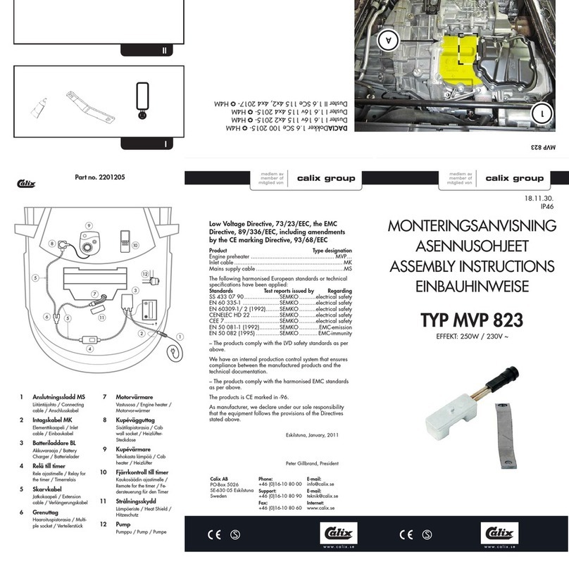 Calix group TYP MVP 823 User manual