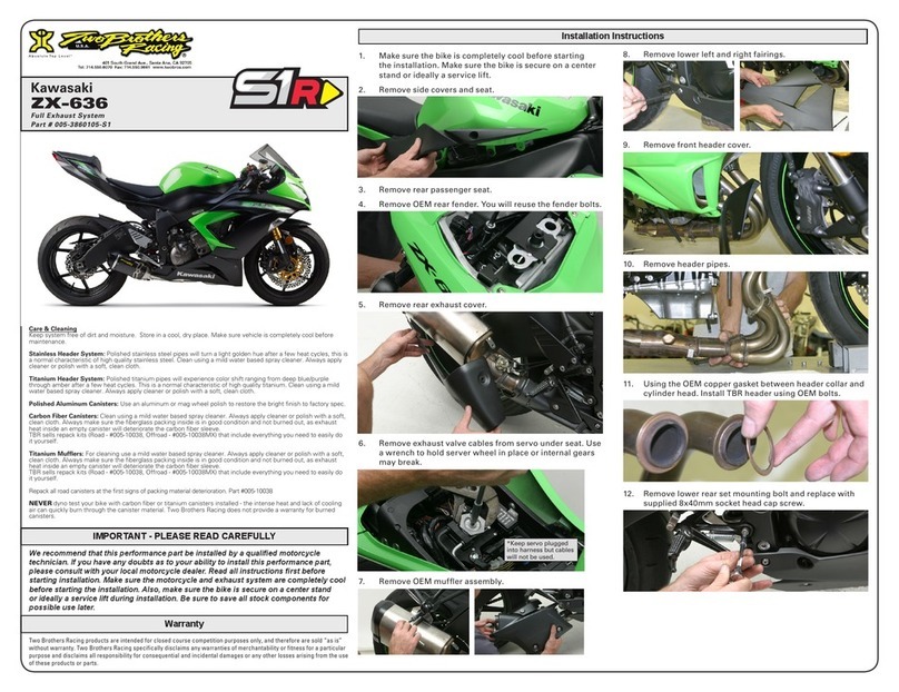 Two Brothers Racing 005-3860105-S1 installation instructions