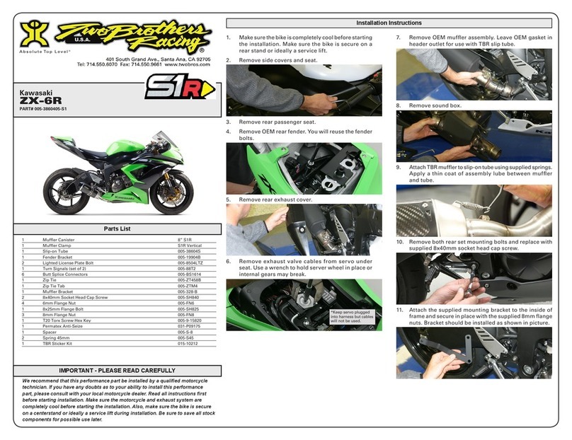 Two Brothers Racing 005-3860405-S1 User manual