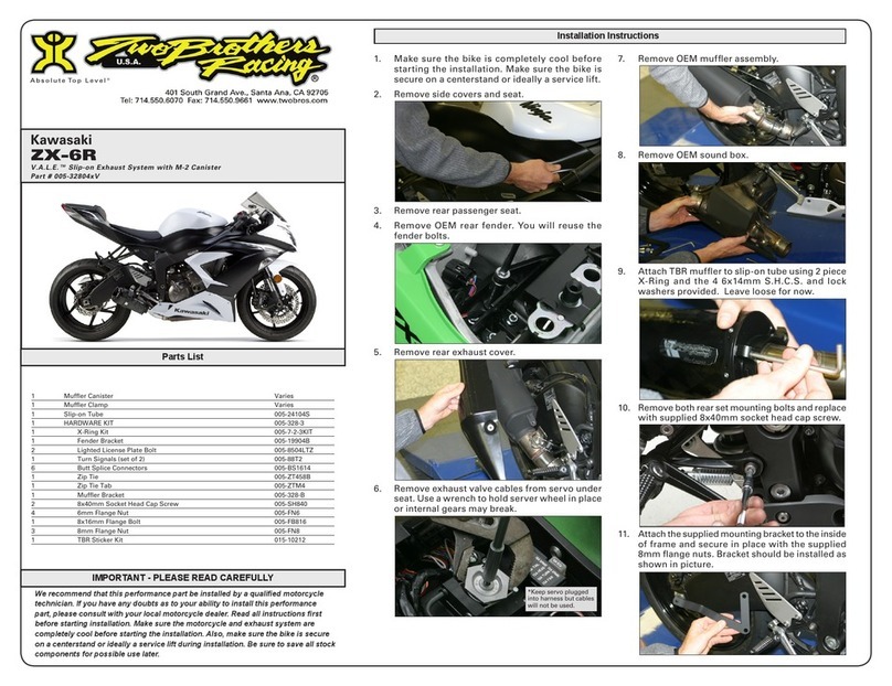 Two Brothers Racing 005-32804xV User manual