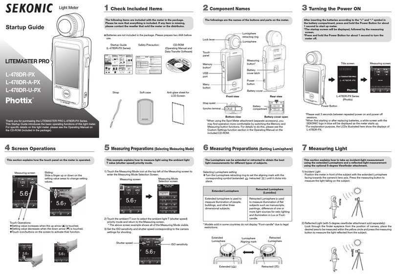 Sekonic LITEMASTER PRO L-478DR-A-PX Startup guide