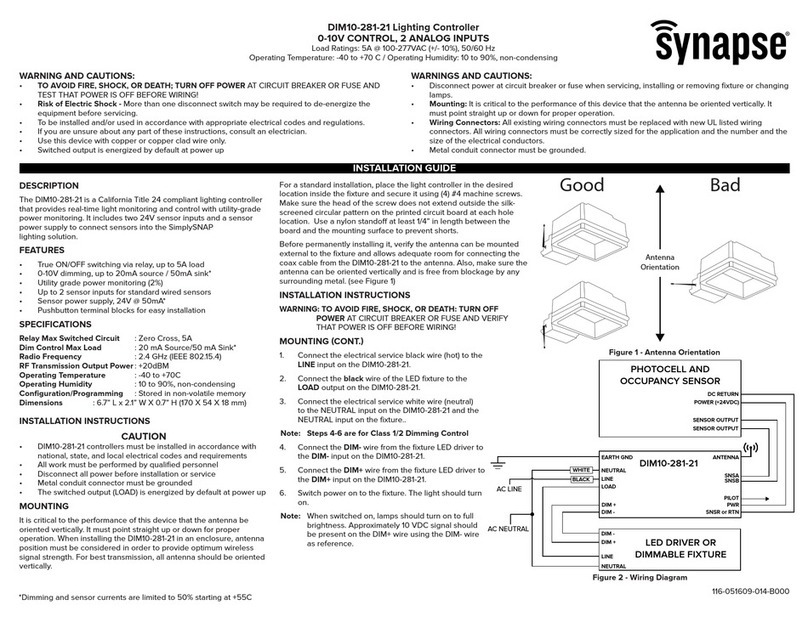 Synapse DIM10-281-21 User manual