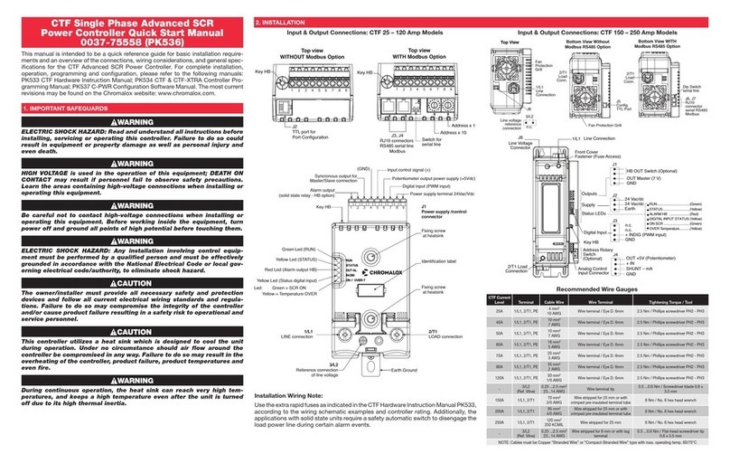 Chromalox CTF-025 Quick start manual