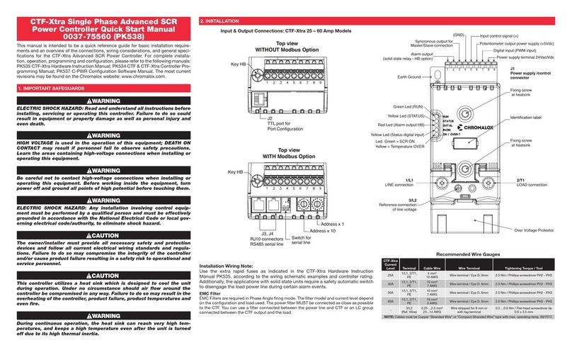 Chromalox CTF-025 Instruction manual
