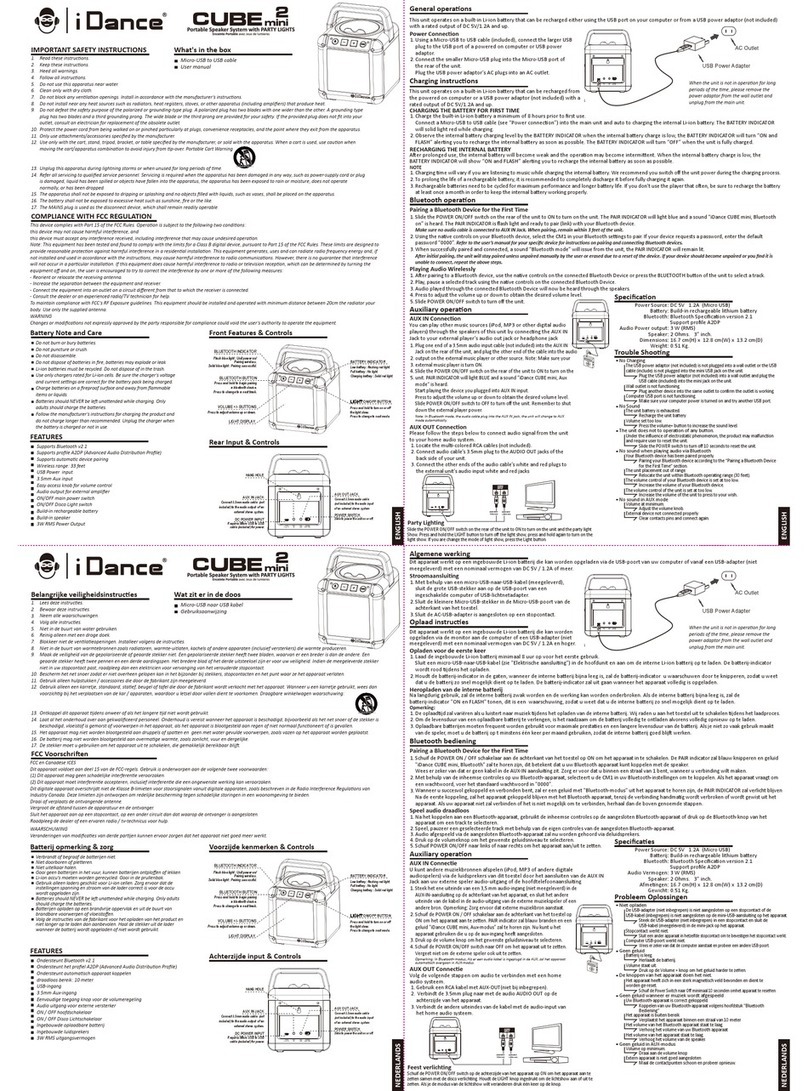 iDance Cube mini 2 user manual