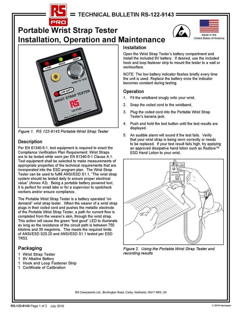 RS PRO 122-9143 Installation, operation and maintenance