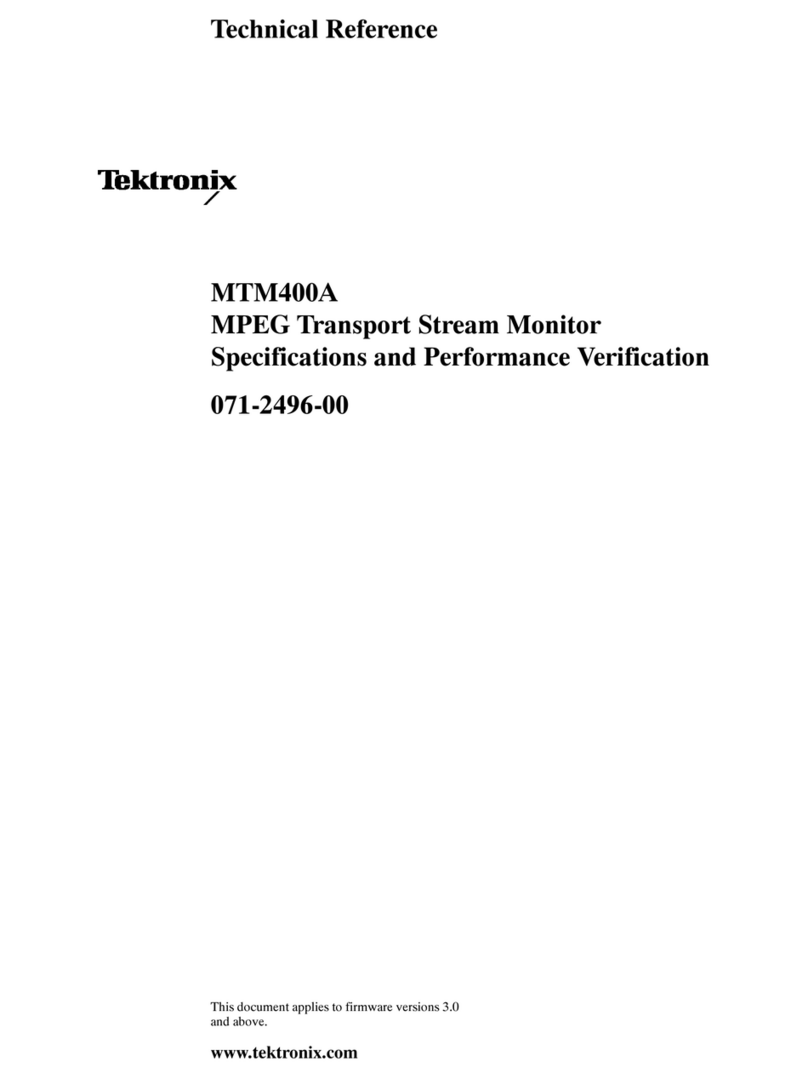 Tektronix MTM400A Use and care manual