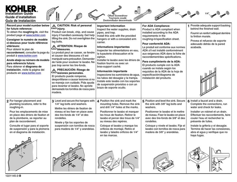 Kohler K-2032-0 User manual Kohler K-2032-0 User manual