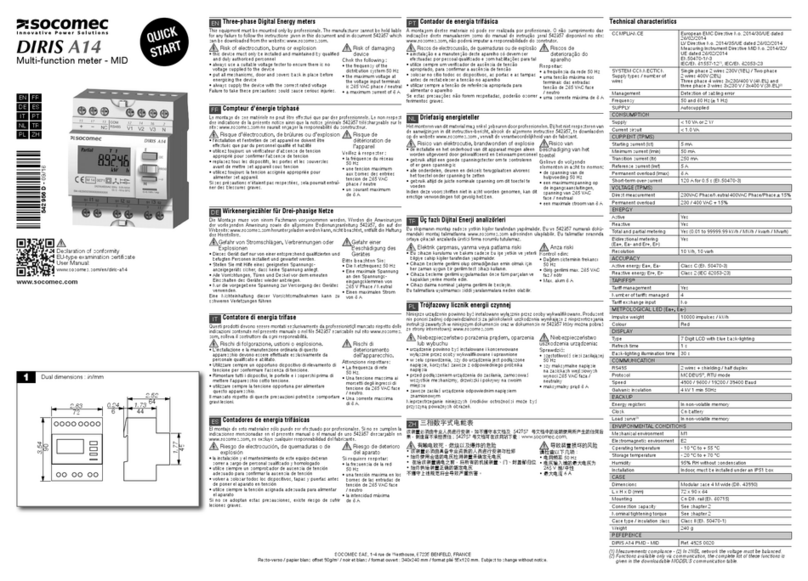 socomec DIRIS A14 quick start socomec DIRIS A14 quick start