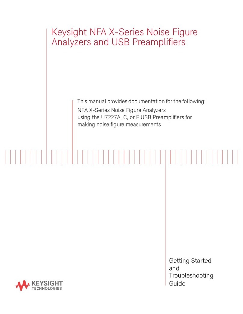 Keysight Technologies NFA X-Series User manual Keysight Technologies NFA X-Series User manual