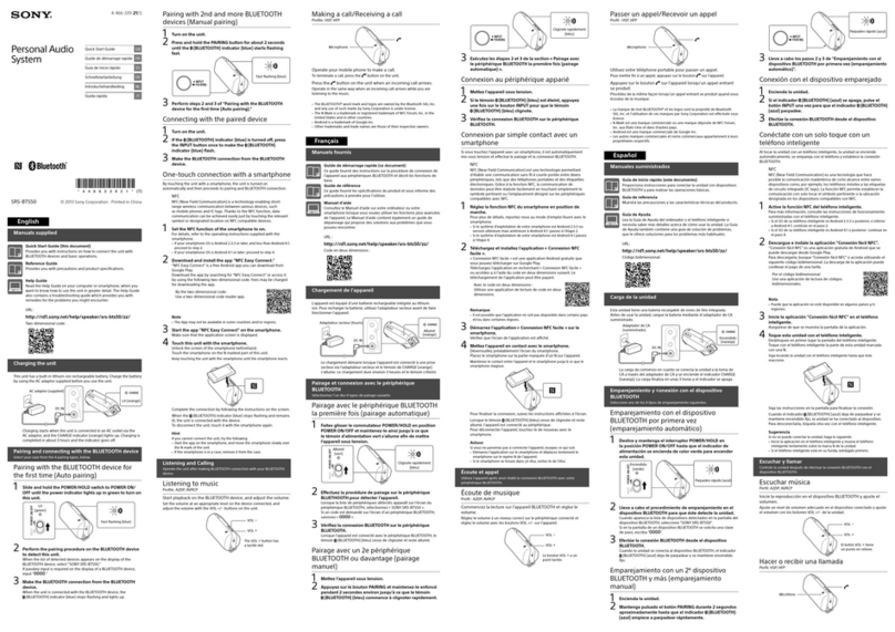 Sony SRS-BTS50 quick start guide