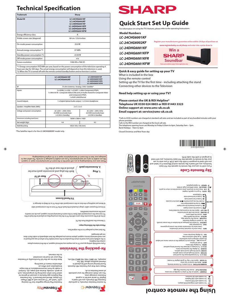 Sharp LC-24CHG6001KF Technical manual