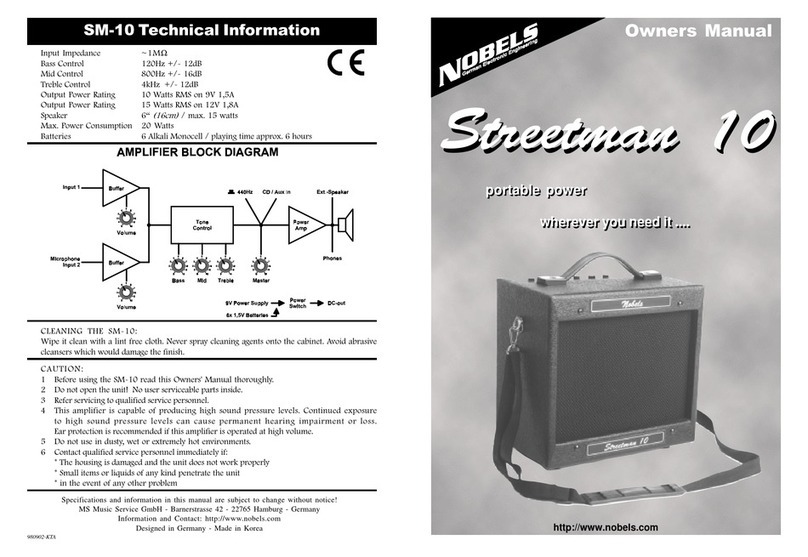 Nobels Streetman 10 owner's manual