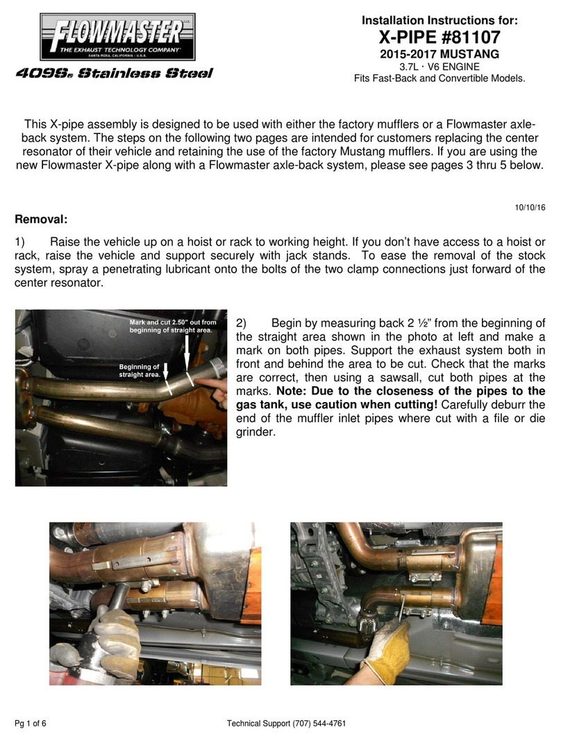Flowmaster X-PIPE 81107 installation instructions Flowmaster X-PIPE 81107 installation instructions