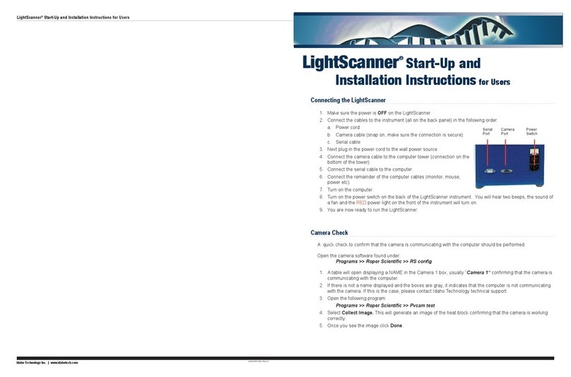 Idaho LightScanner Start-Up and  Installation Instructions for Users