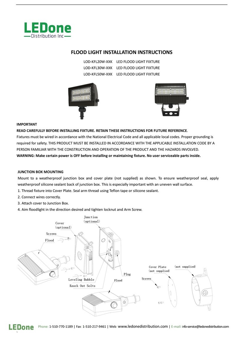 LEDone Distribution Inc LOD-KFL20W-**K installation instructions