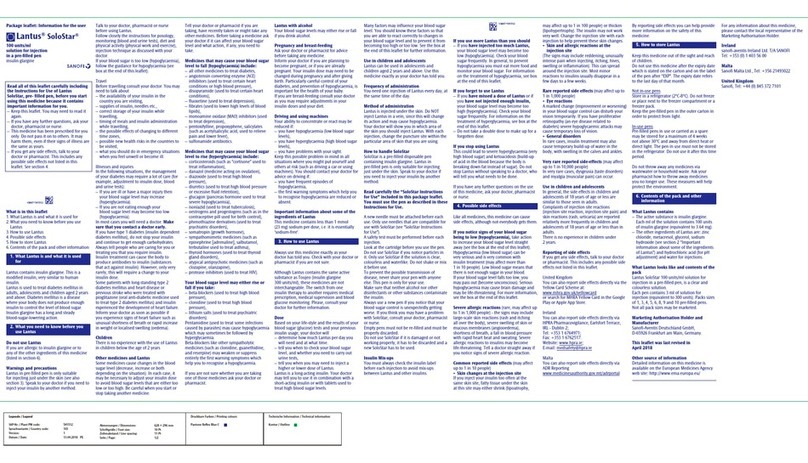Sanofi Lantus SoloStar Package leaflet/Information for the user