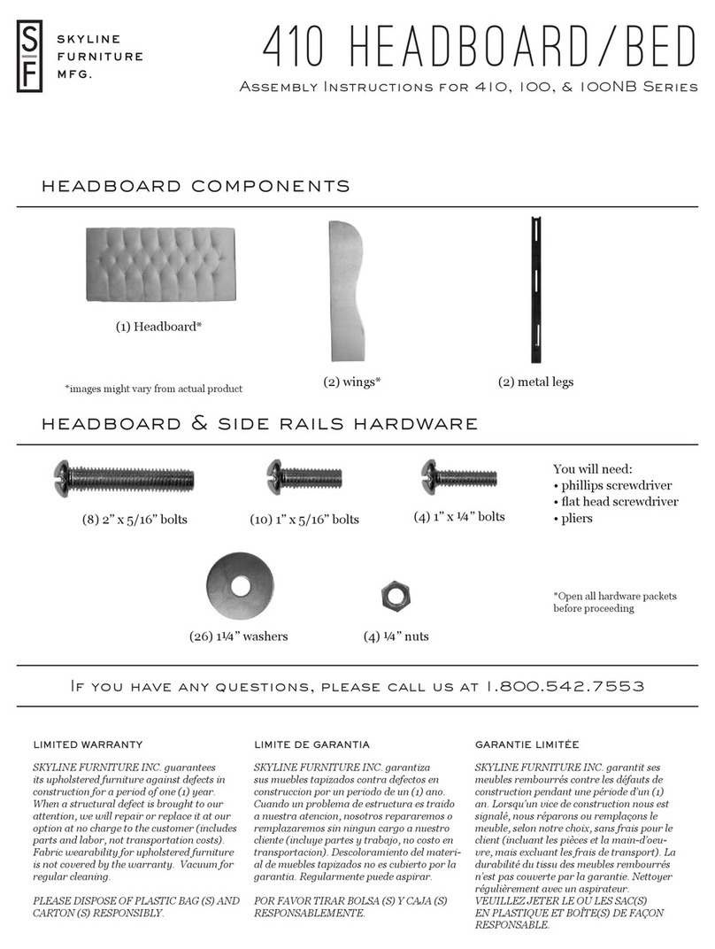 Skyline Furniture 410 headboard/bed Assembly instructions Skyline Furniture 410 headboard/bed Assembly instructions