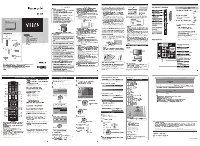 Panasonic Viera TH-L32C5M User manual