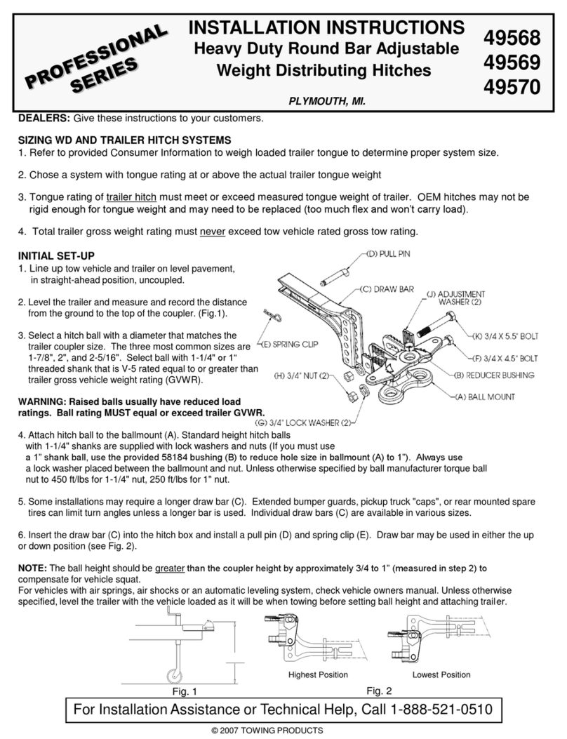 Towing Products 49568 installation instructions Towing Products 49568 installation instructions
