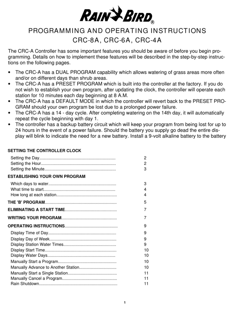 Rain Bird CRC-8A Programming and operating instructions