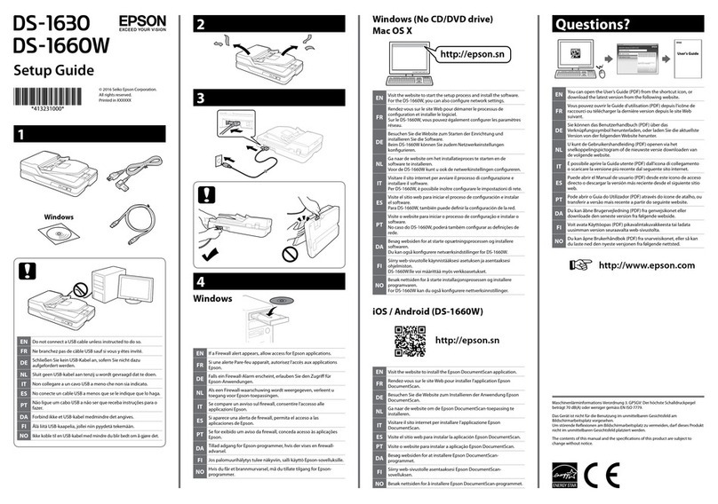 Epson DS-1630 Setup guide