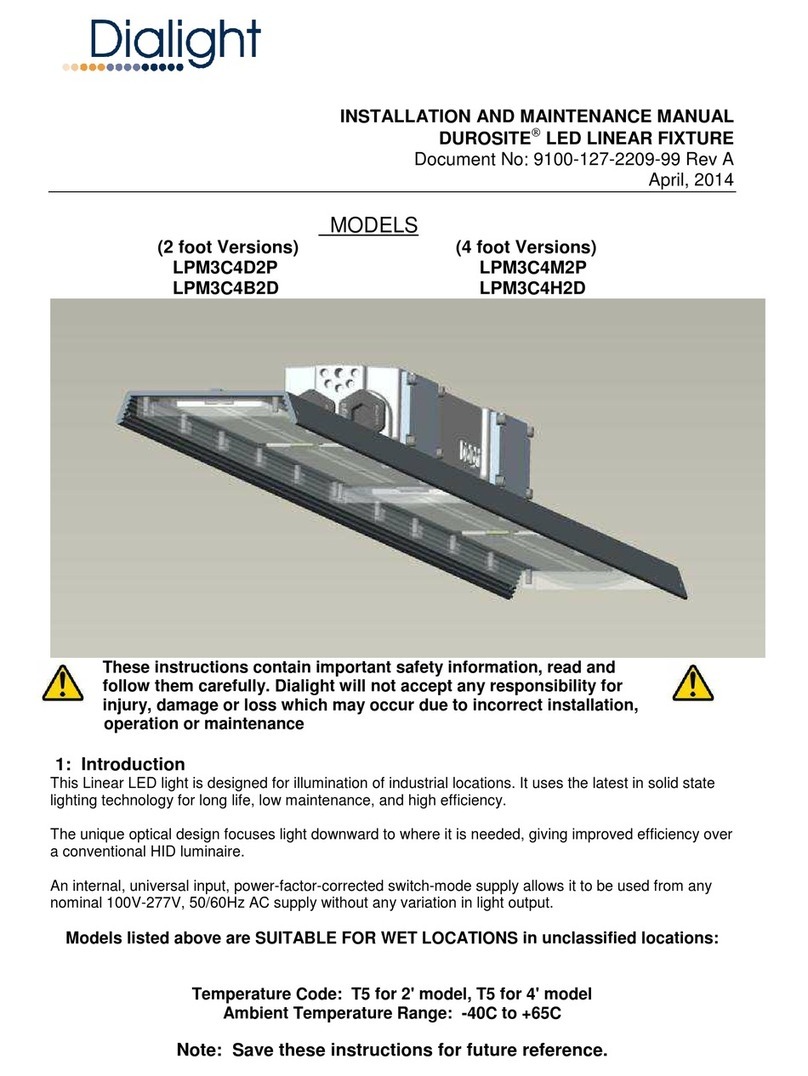 Dialight DUROSITE LPM3C4D2P Installation and maintenance manual