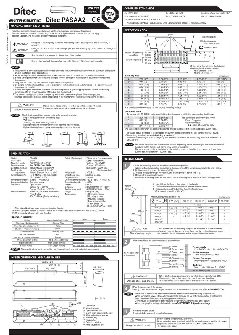 Ditec Entrematic PASAA2 manual