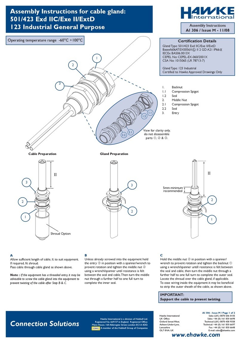 Hawke 501/423 Exd IIC Assembly instructions