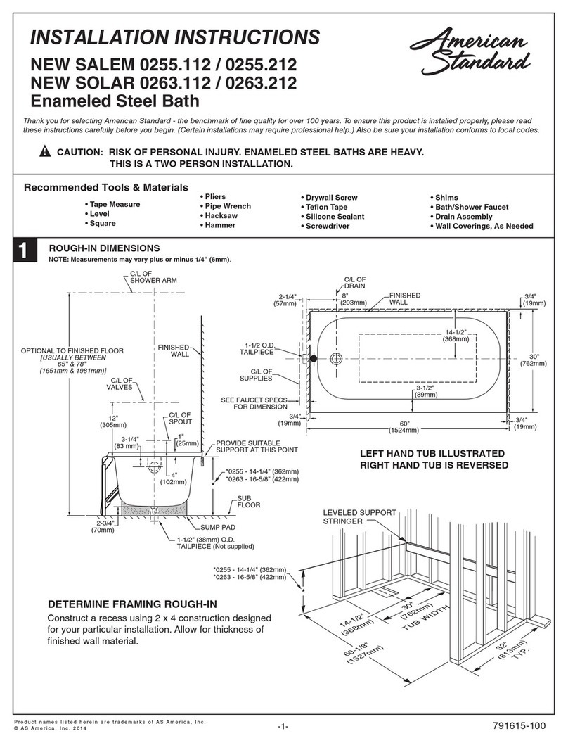 American Standard NEW SALEM 0255.112 installation instructions American Standard NEW SALEM 0255.112 installation instructions