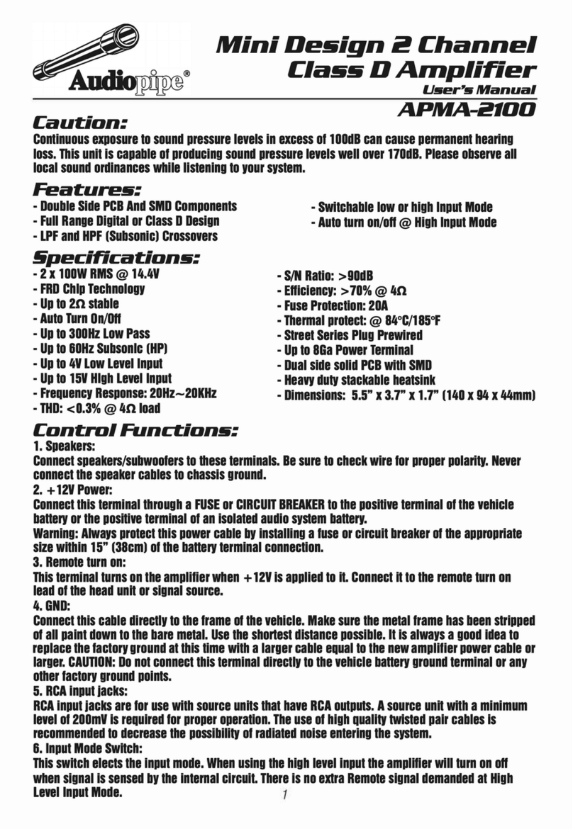 Audiopipe APMA-2100 User manual Audiopipe APMA-2100 User manual