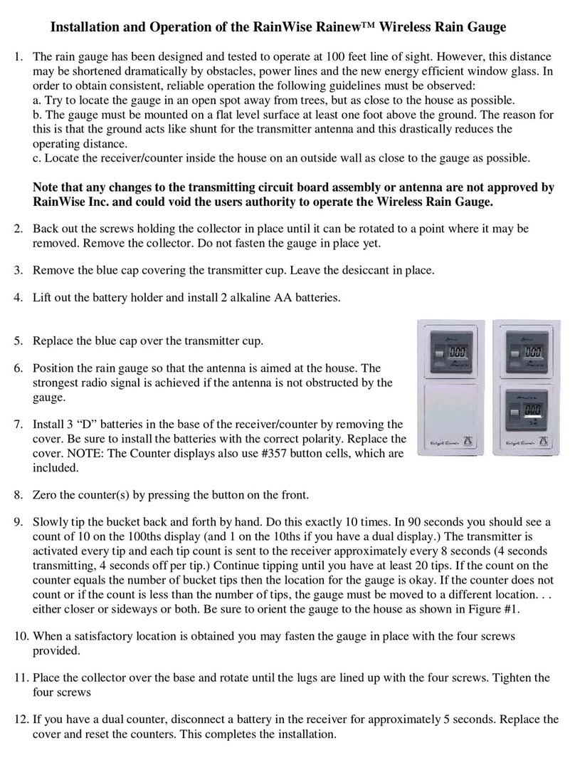 RainWise Rainew Owner's manual