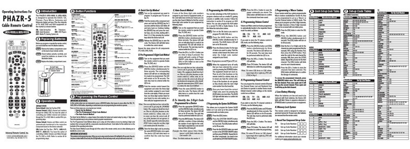 Universal Remote Control PHAZR-5 User manual