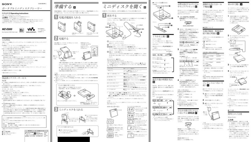 Sony MZ-E800 User manual