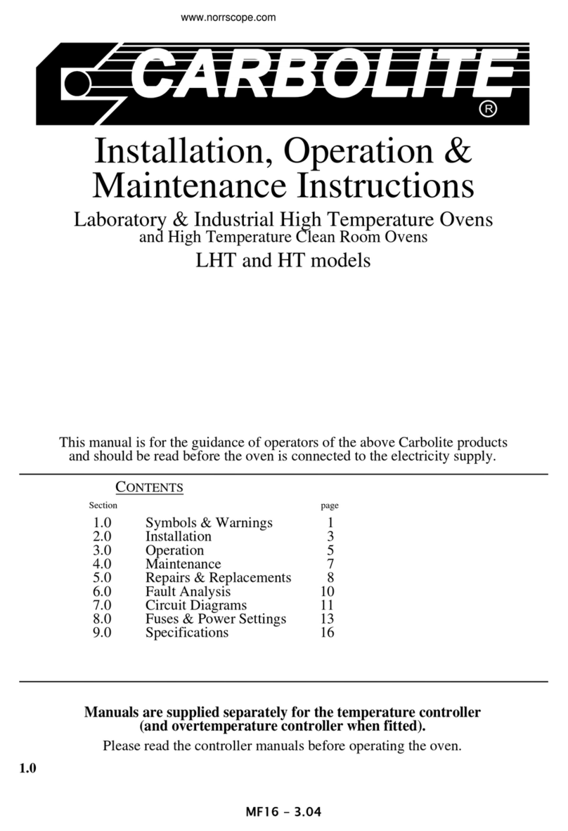 Carbolite HT Installation, operation & maintenance instructions Carbolite HT Installation, operation & maintenance instructions