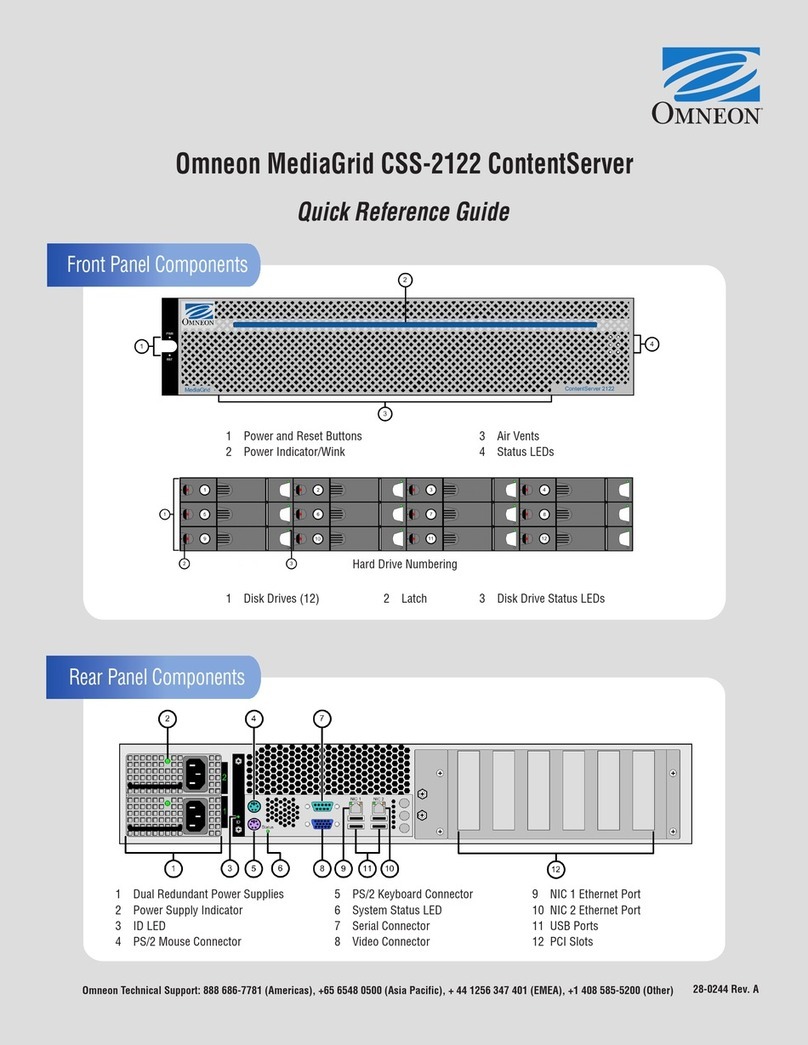 Omneon MediaGrid ContentServer 1042B User manual