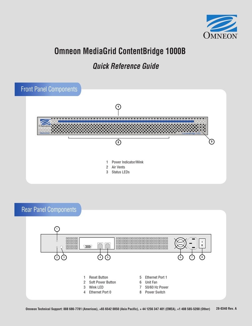 Omneon MediaGrid ContentBridge 1000B Quick reference guide