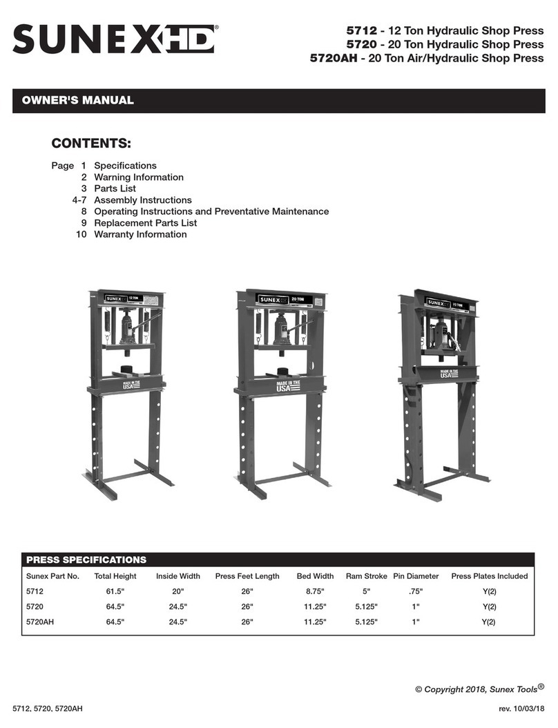 Sunex HD 5712 owner's manual
