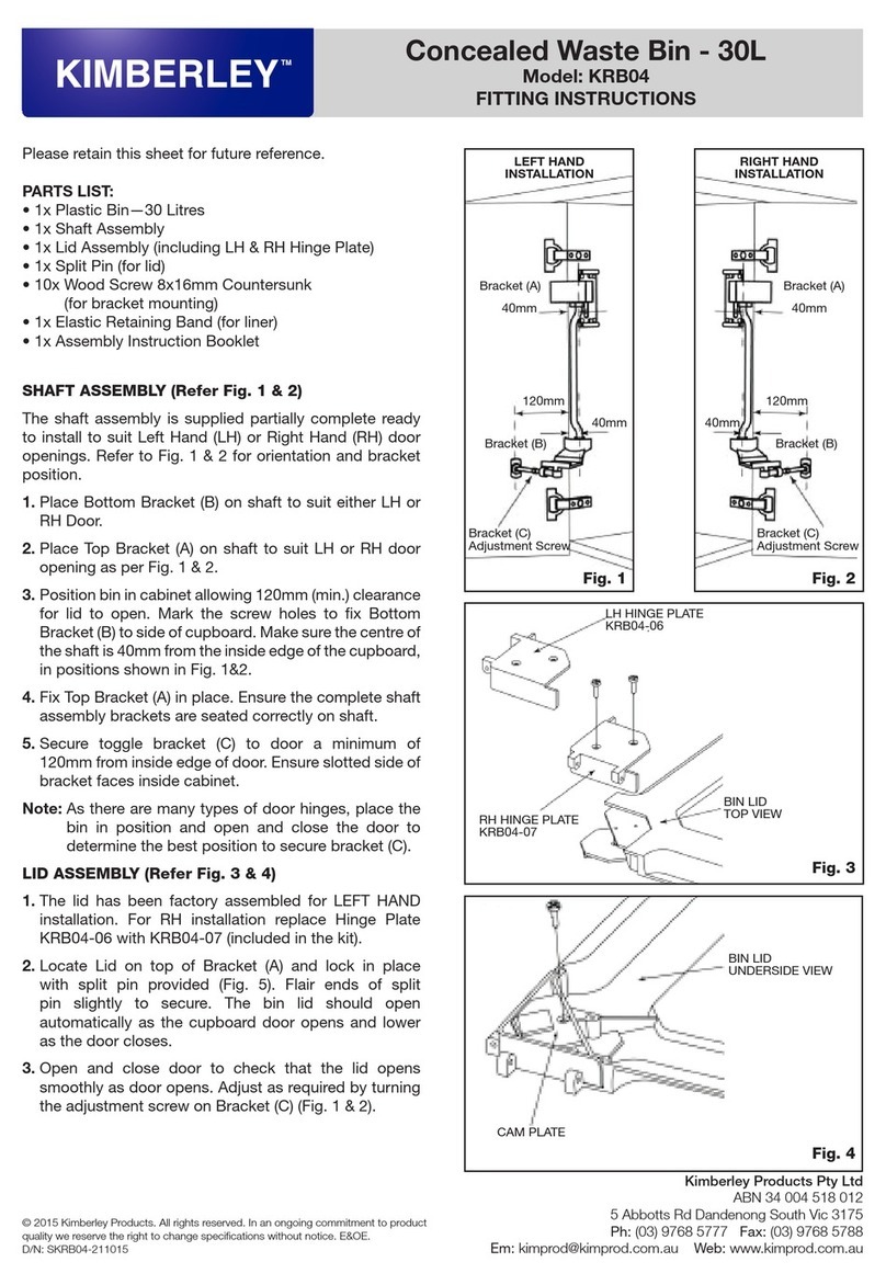 Kimberley KRB04 Fitting instructions Kimberley KRB04 Fitting instructions