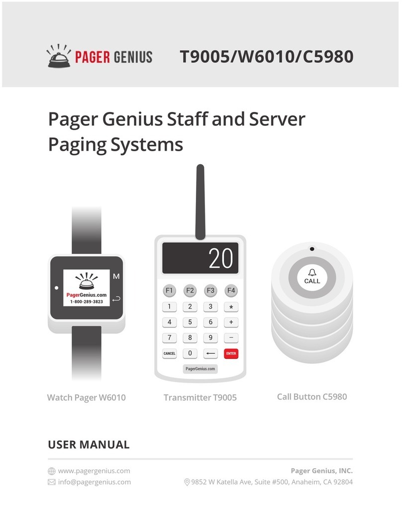 Pager Genius T9005 User manual