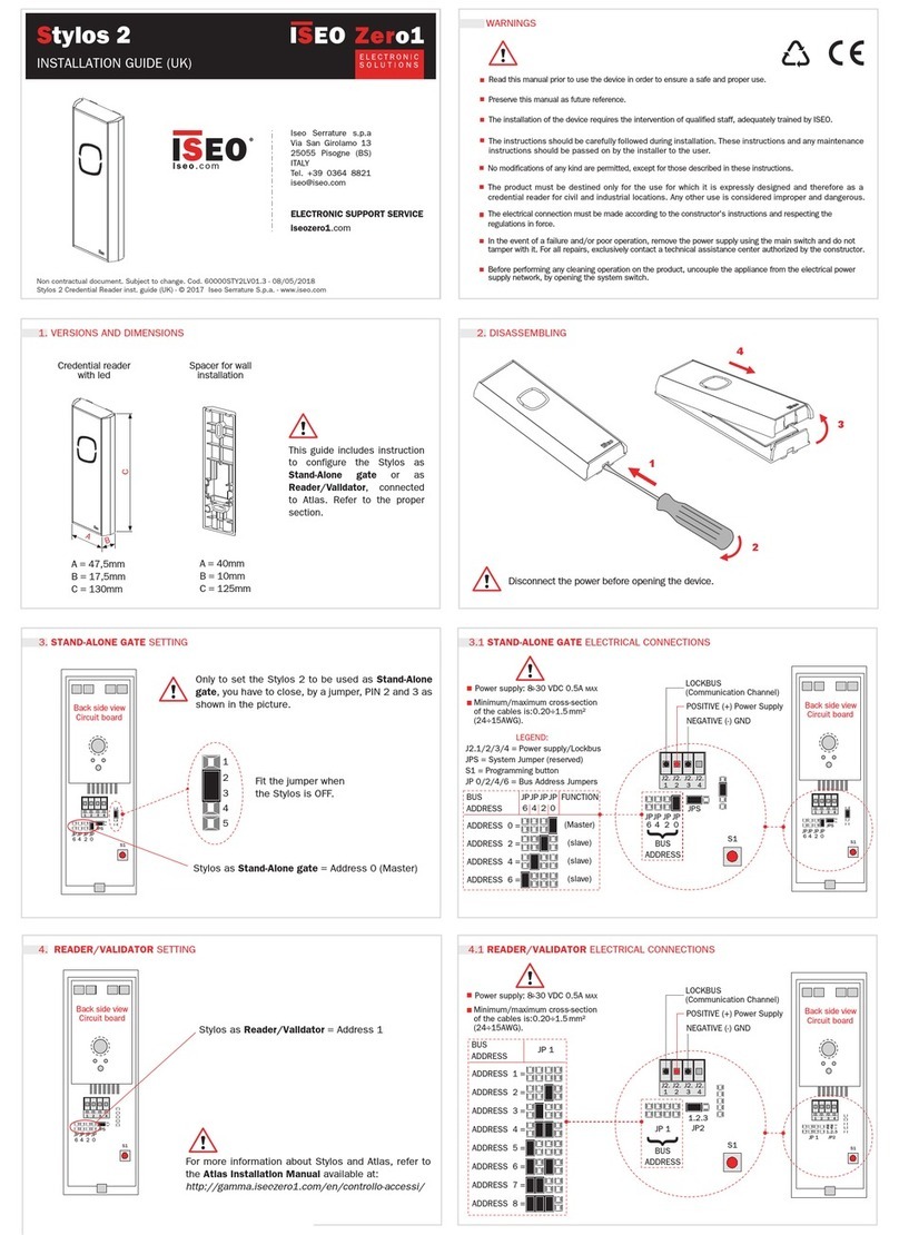 Iseo Stylos 2 Operating and maintenance instructions