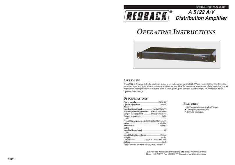 Redback A 5122 User manual