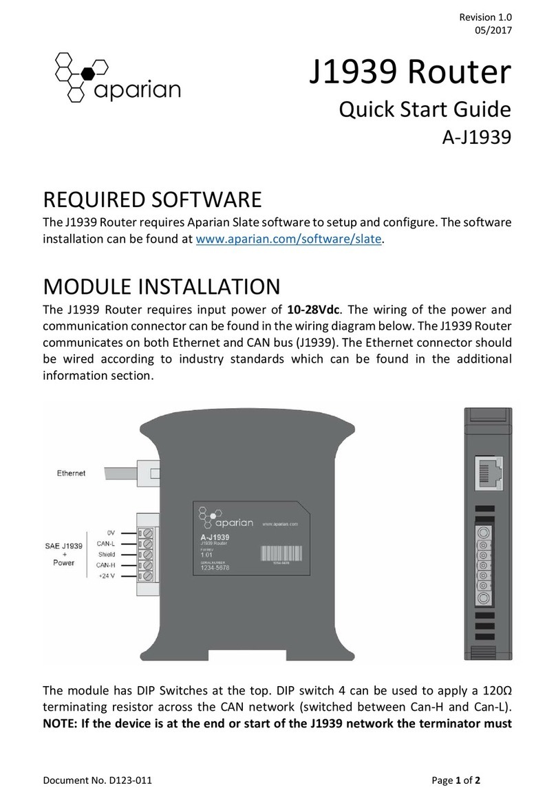 APARIAN J1939 Operating and maintenance instructions