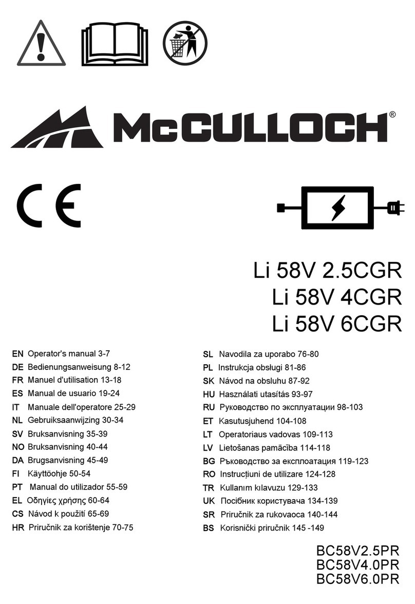 McCulloch Li 58V 2.5CGR Operator's manual