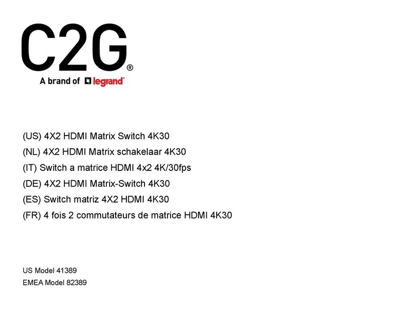 C2G 4X2 HDMI Matrix Switch 4K30 quick start guide