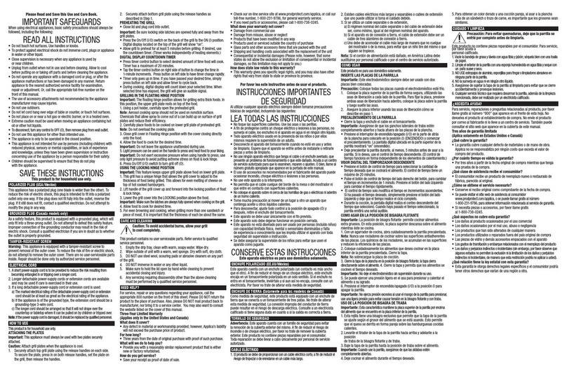 George Foreman G-broil GRP72CTTS Installation instructions