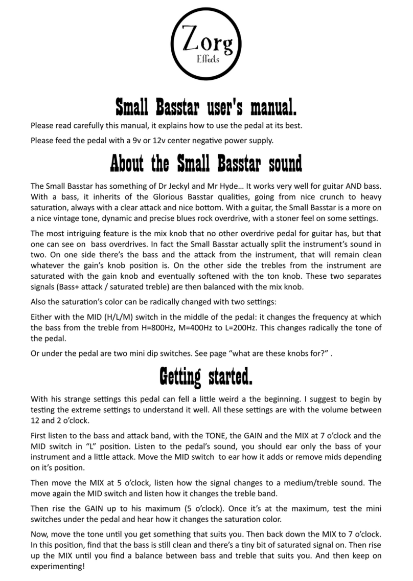 Zorg Effects Small Basstar user manual