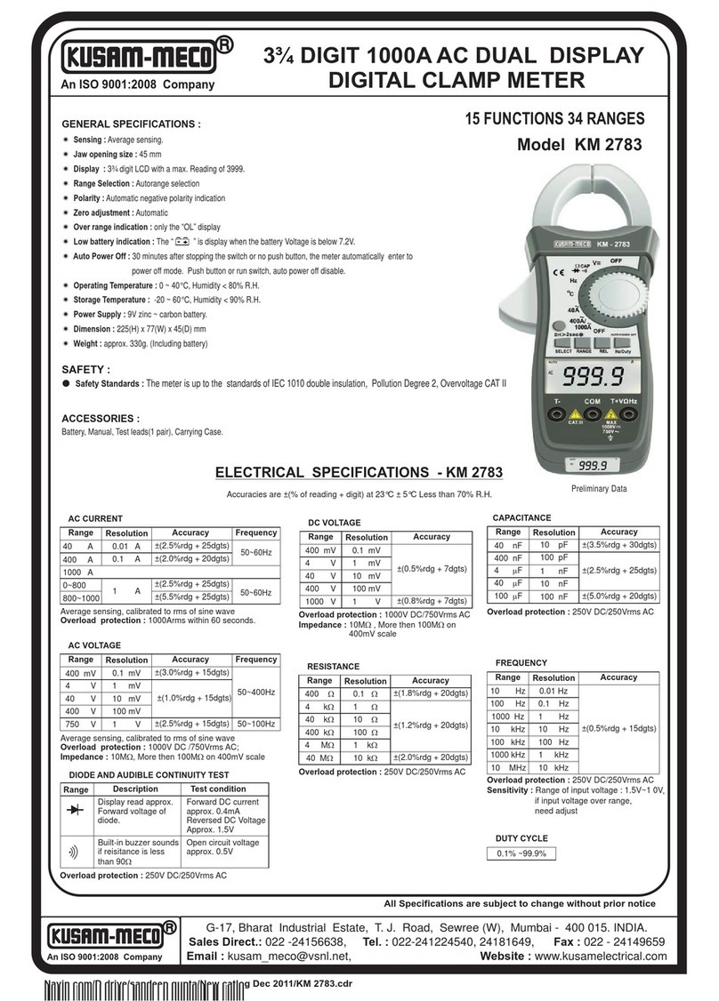 Kusam-meco KM 2783 Operation manual