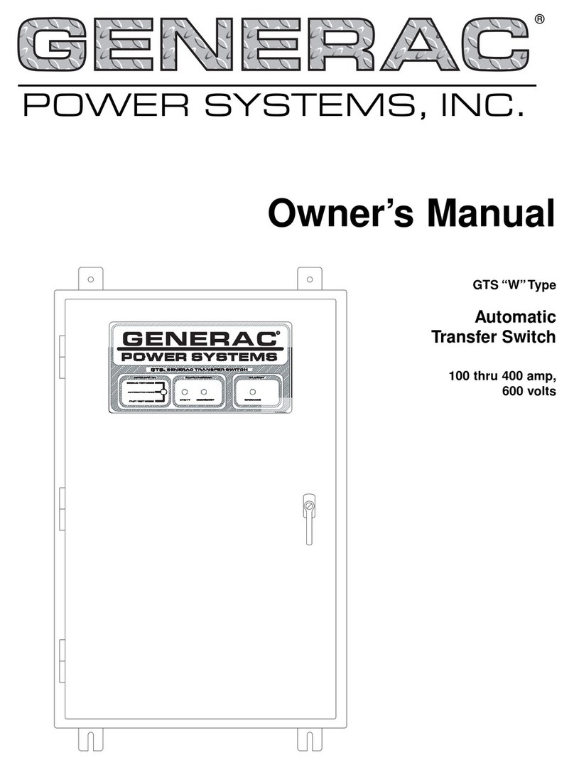 Generac Power Systems GTS "W" User manual Generac Power Systems GTS "W" User manual