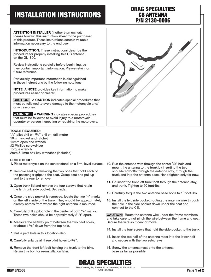 DRAG SPECIALTIES 2130-0006 installation instructions DRAG SPECIALTIES 2130-0006 installation instructions